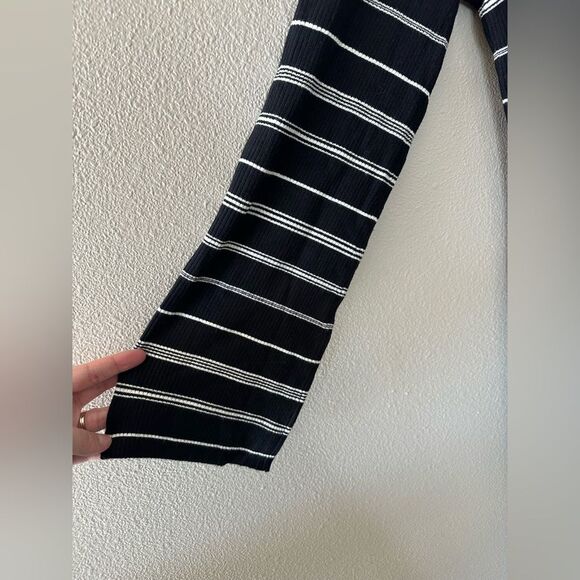 NWT J Crew Knit Ribbed Sweater Dress in Mixed Stripe Maxi Black White Size S - Picture 8 of 10